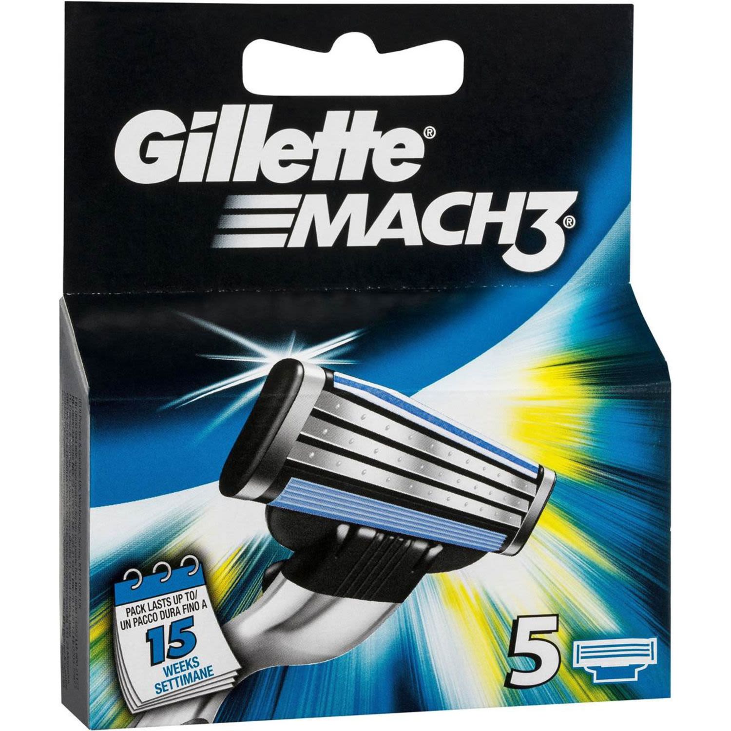 Gillette Mach 3 Shaving Blade Refill, 5 Each