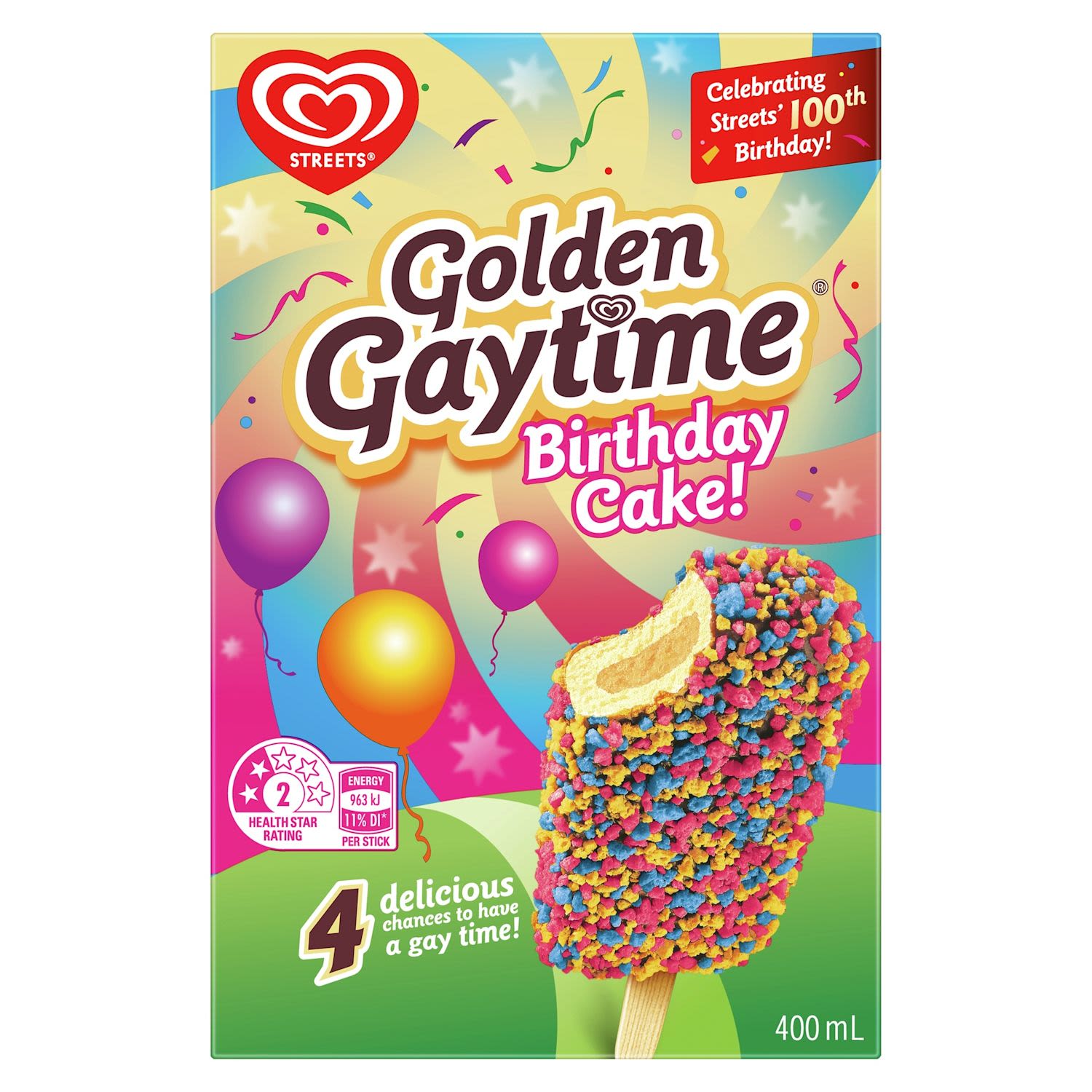 Streets Golden Gaytime Ice Cream Birthday Cake