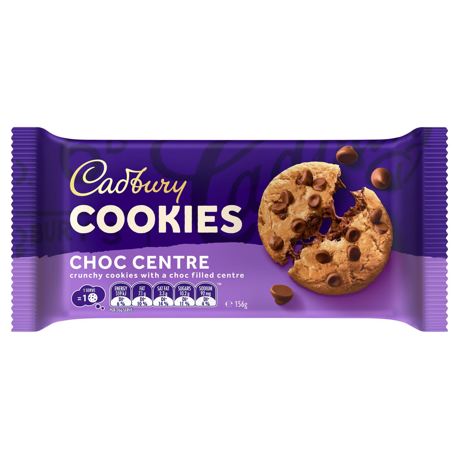 Cadbury Cookie Crunchy Choc Filled, 156 Gram