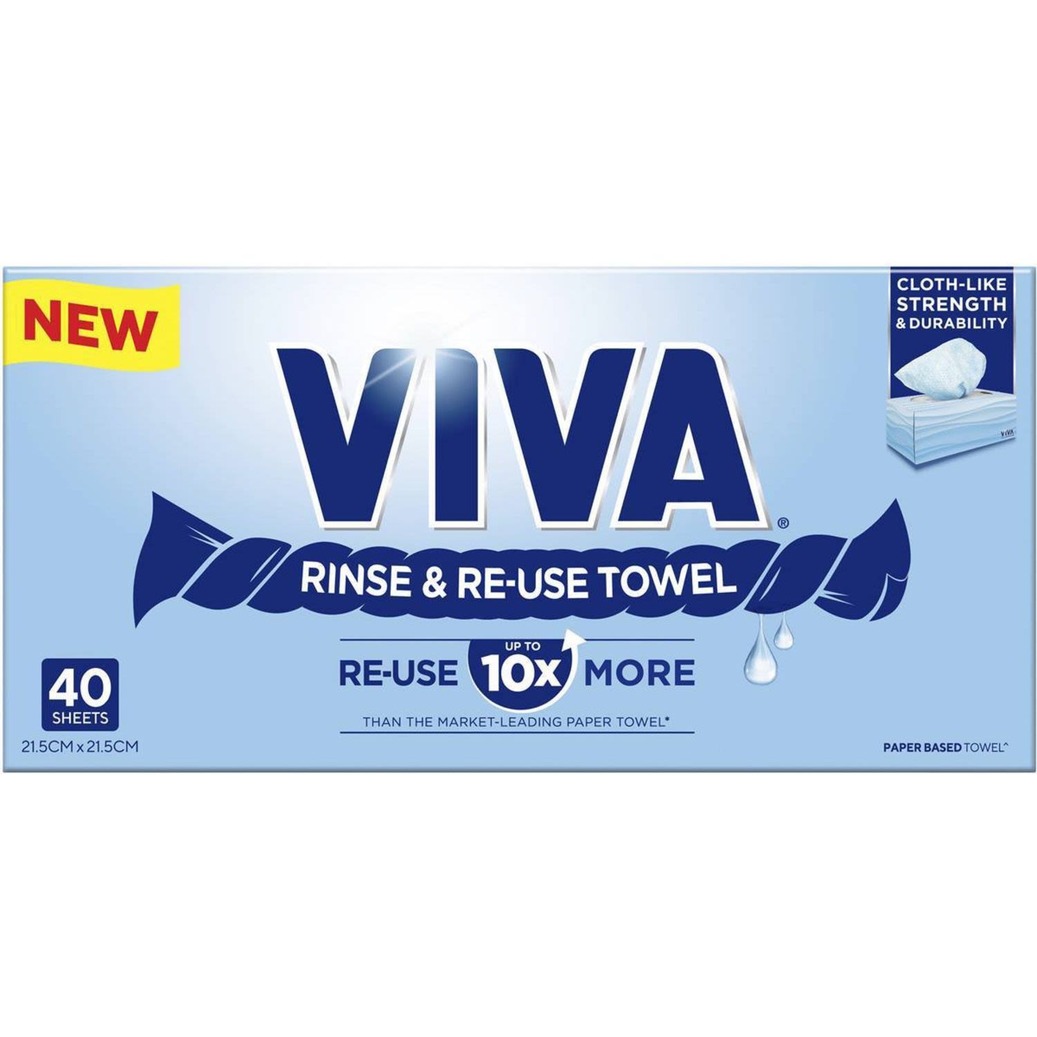 Viva Rinse & Reuse Sheet Towels, 40 Each