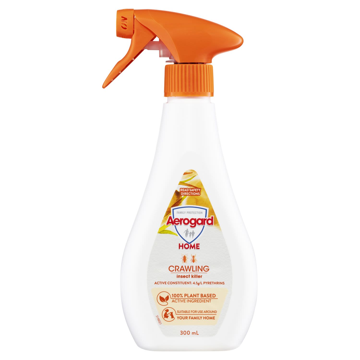 Aerogard Home Crawling Insect Killer Spray uses a 100% plant based active ingredient to effectively kill ants, cockroaches and spiders.  <br /><br /> <br /><br />·       100% plant based active ingredient<br /><br />·       Suitable for use around your family home<br /><br />·       May be used on windows, floors, in cupboards, under sinks, around appliances and any other areas where insects are visible<br /><br /> <br /><br />contains synthetic emulsifiers, solvents, fragrances, preservatives & stabilisers<br /> <br /> <br /><br />Country of Origin: Made in New Zealand
