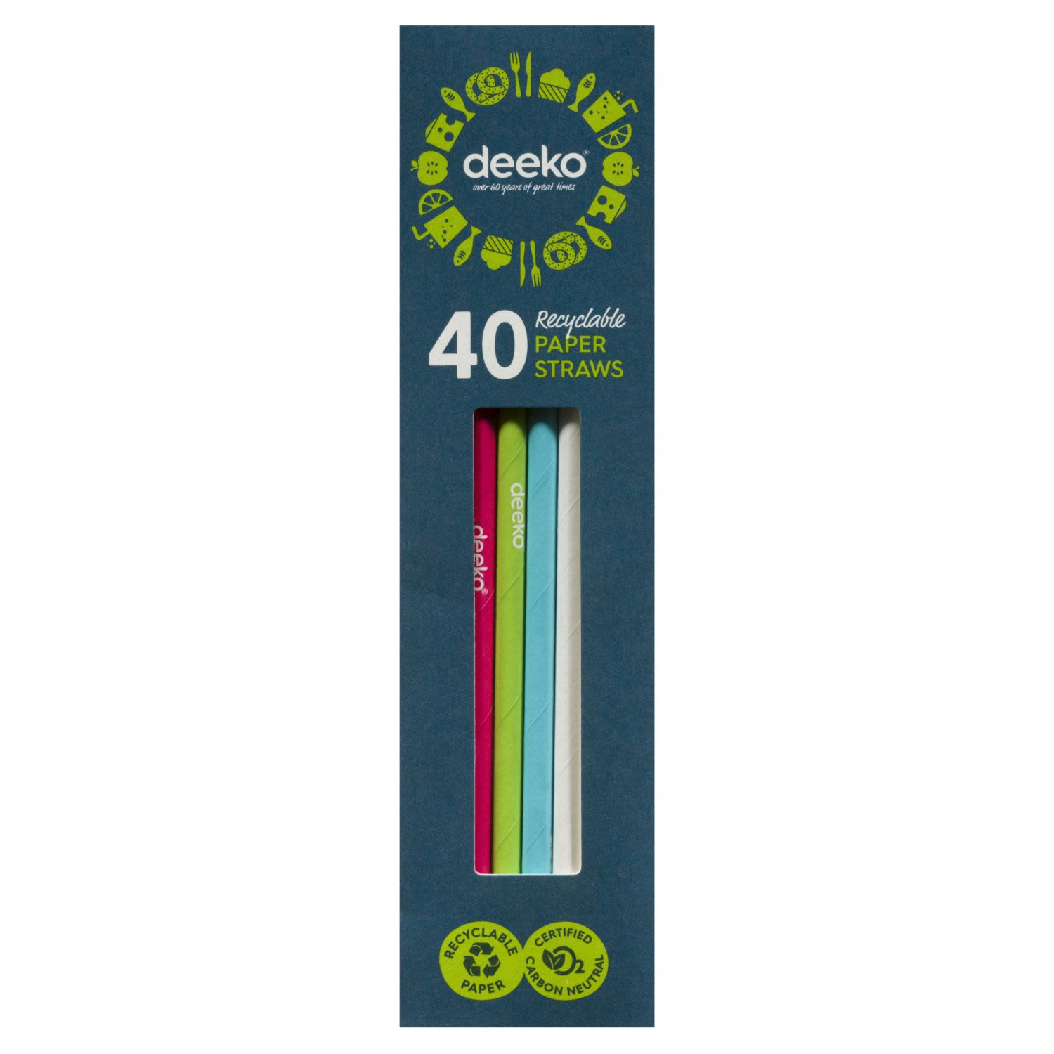 Deeko Paper Straws, 40 Each