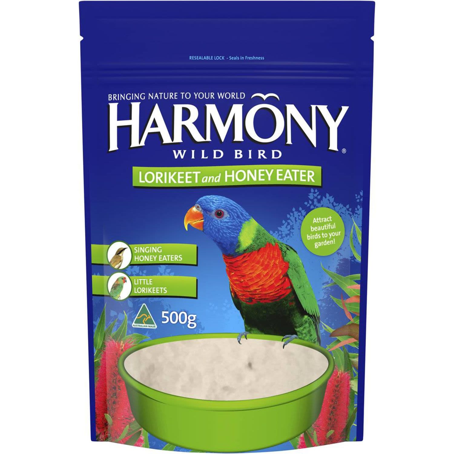 Harmony Lorikeet & Honey Eater Dry Wild Bird Seed Cereal Mix Pouch, 500 Gram