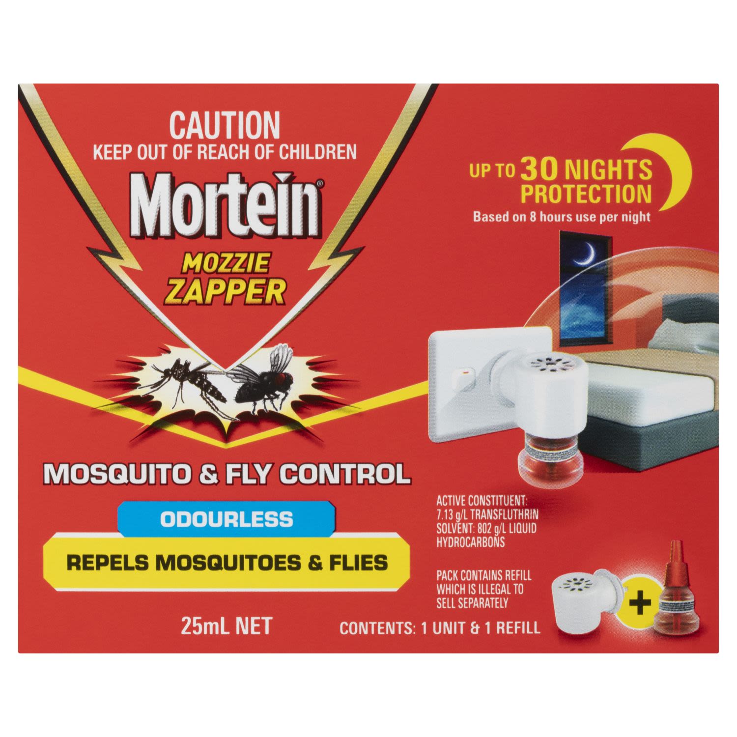 Mortein Mozzie Zapper Mosquito & Fly Control, 25 Millilitre
