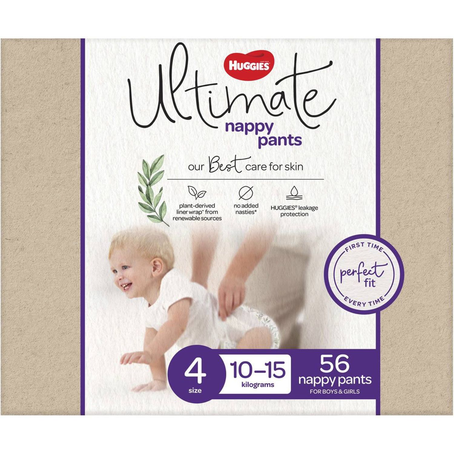 Huggies Ultimate Nappy Pants for Boys & Girls Size 4 (9-14kg), 56 Each