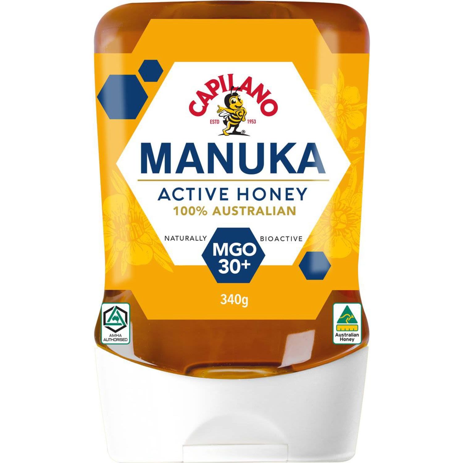 Capilano Manuka Honey MGO30+ Upside Down Bottle, 340 Gram