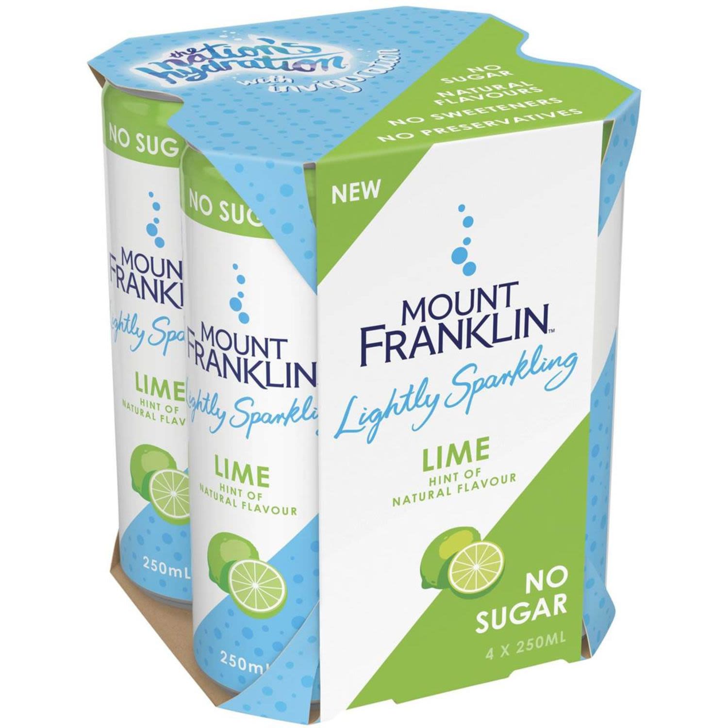 Mount Franklin Lightly Sparkling Lime, 4 Each