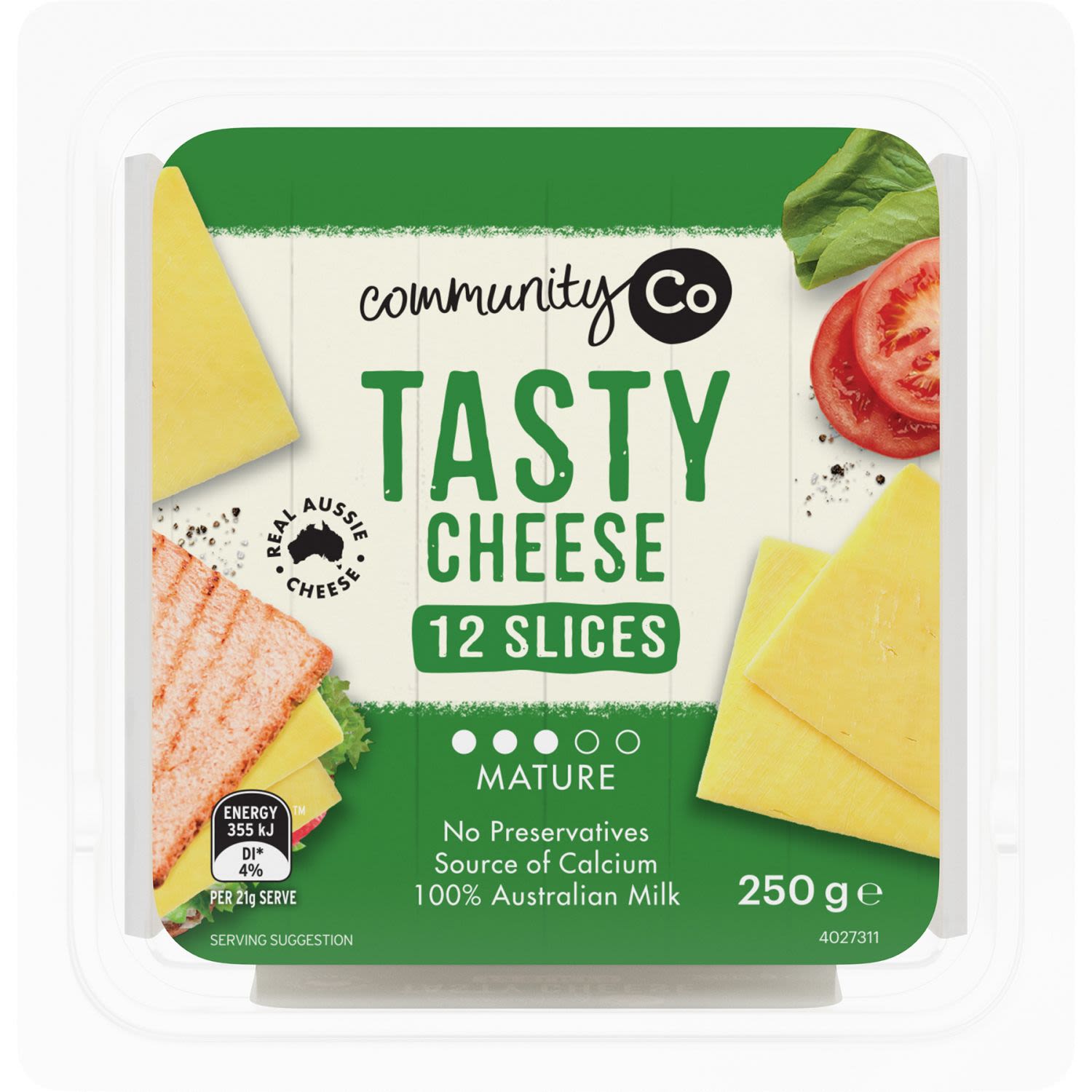Community Co Sliced Tasty Cheese, 250 Gram