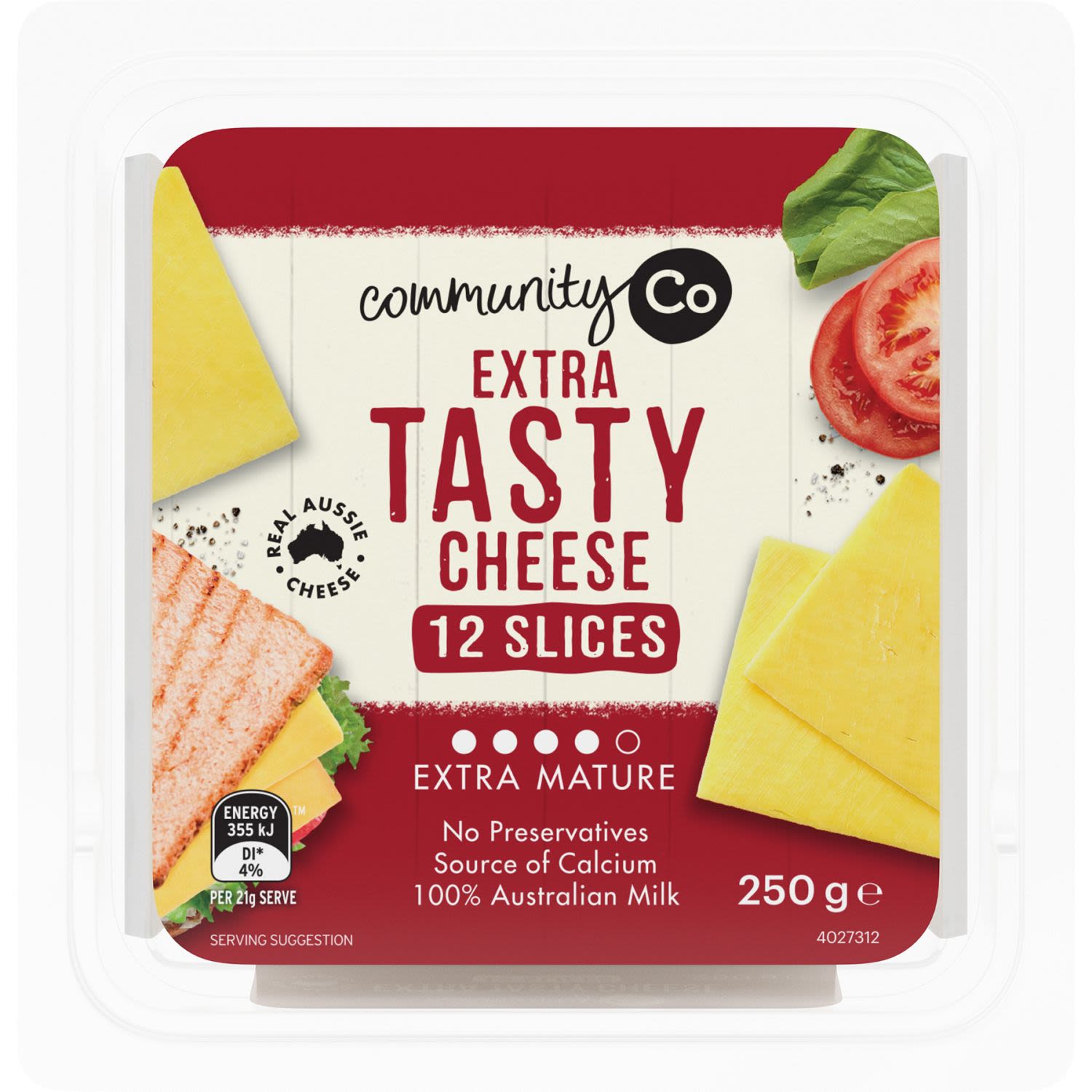 Community Co Sliced Extra Tasty Cheese, 250 Gram