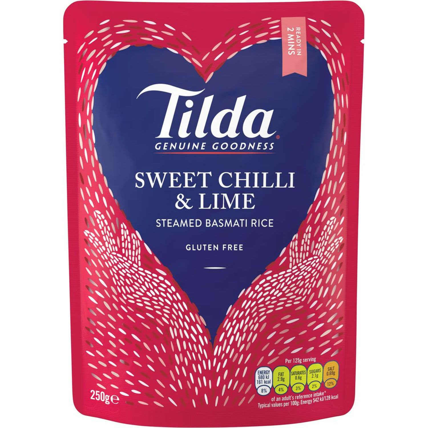 Tilda Sweet Chilli & Lime Steamed Basmati Rice, 250 Gram