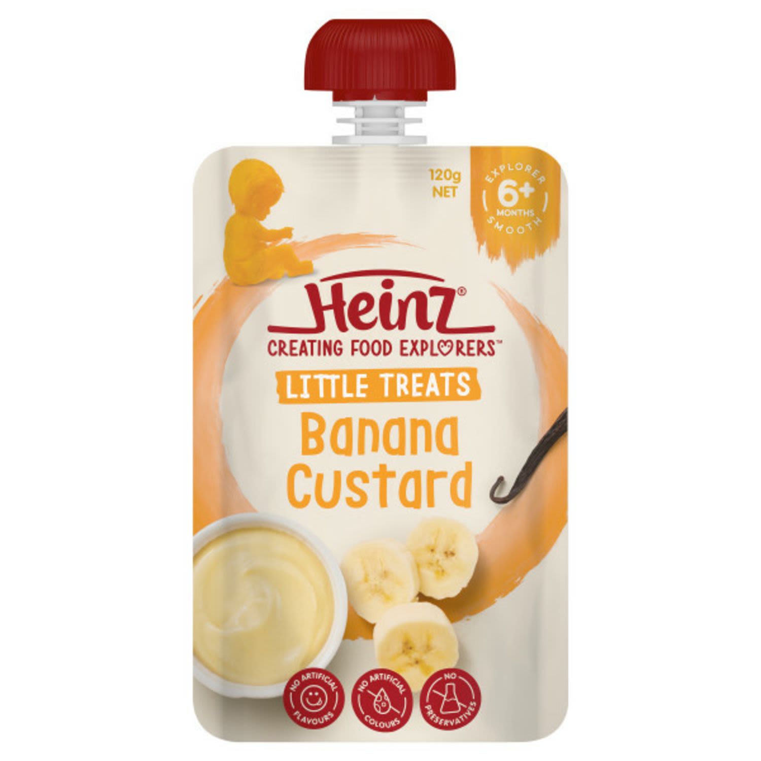 Heinz Smooth Simply Custard With Banana, 120 Gram