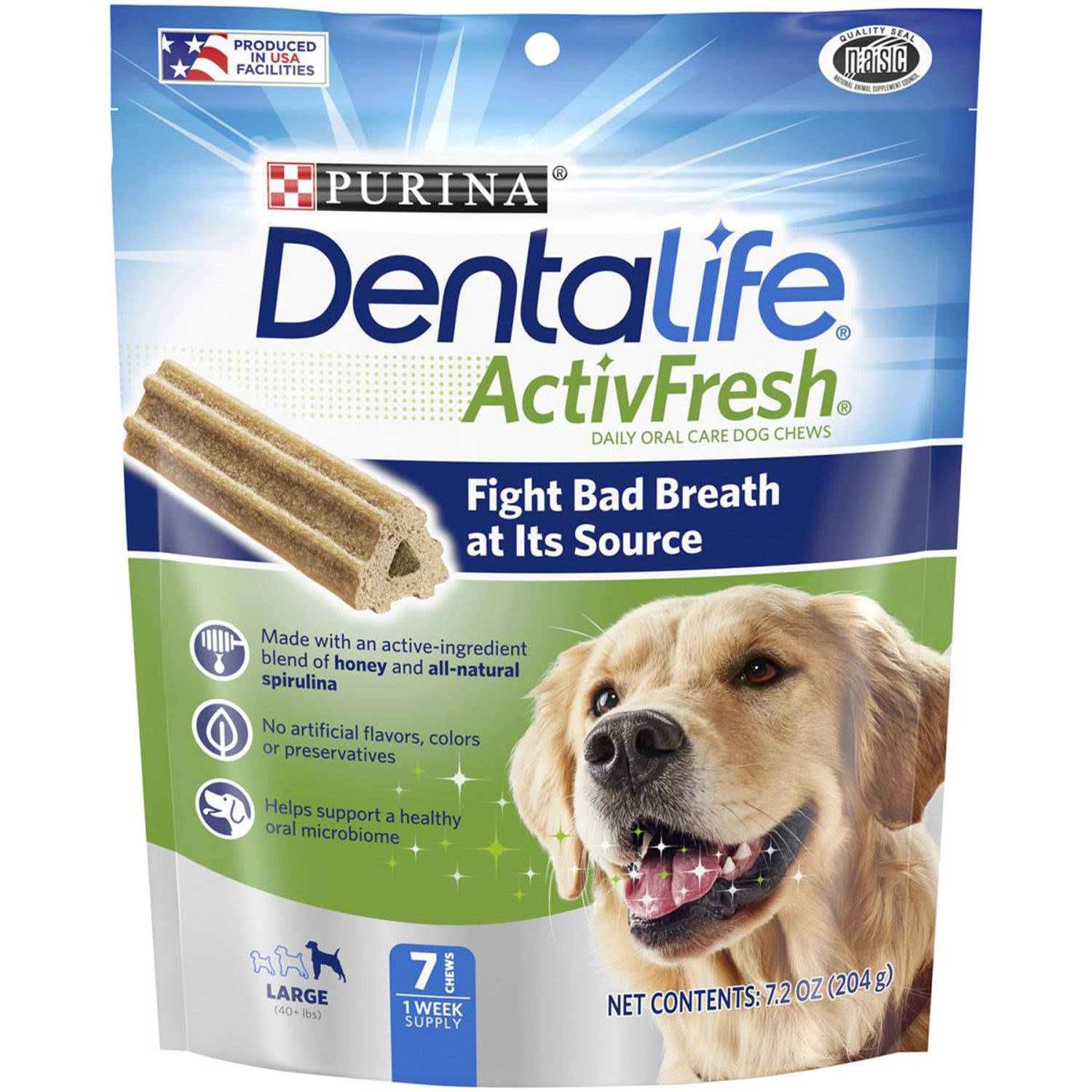 Dentalife Adult Activfresh Large Breed Dog Dental Treats, 204 Gram