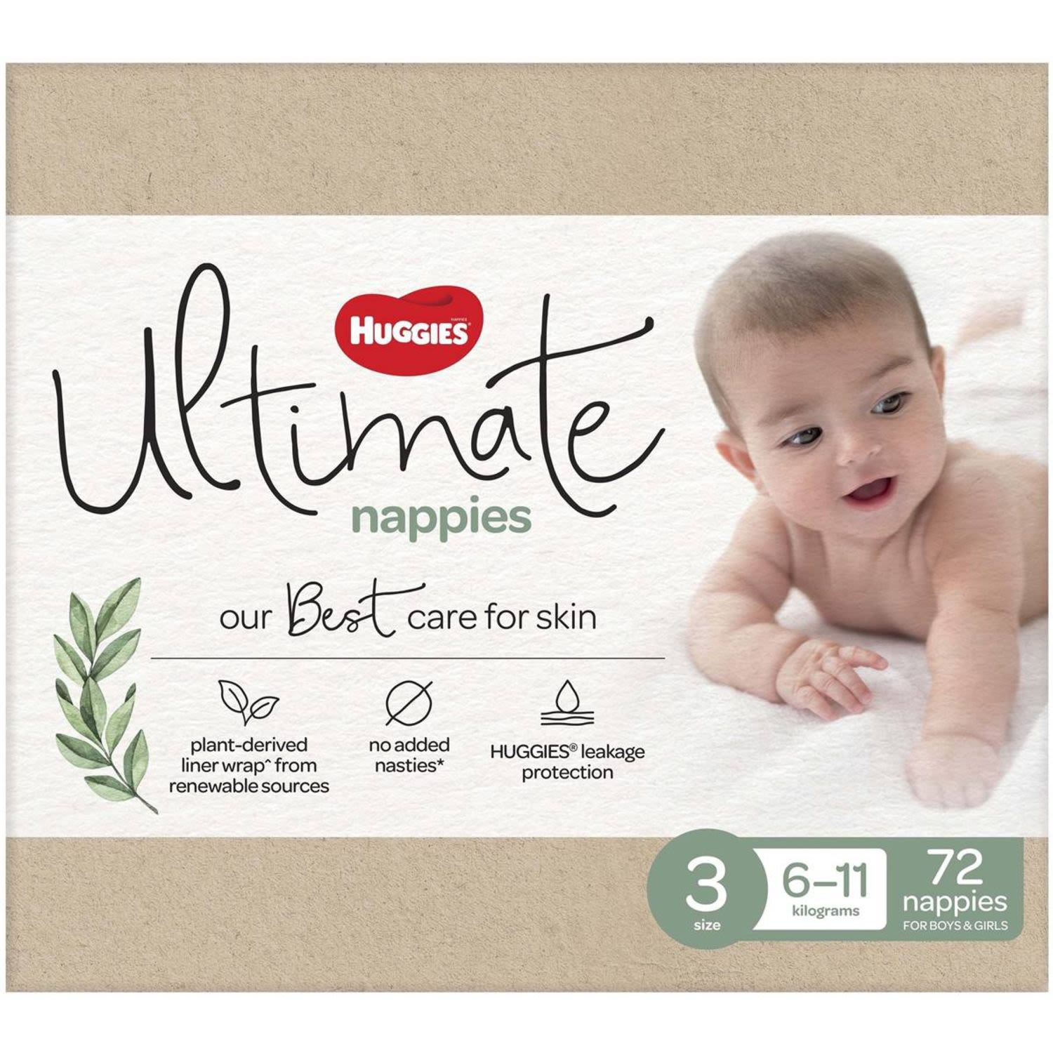 Huggies Ultimate Nappies Size 3 (6-11kg) , 72 Each