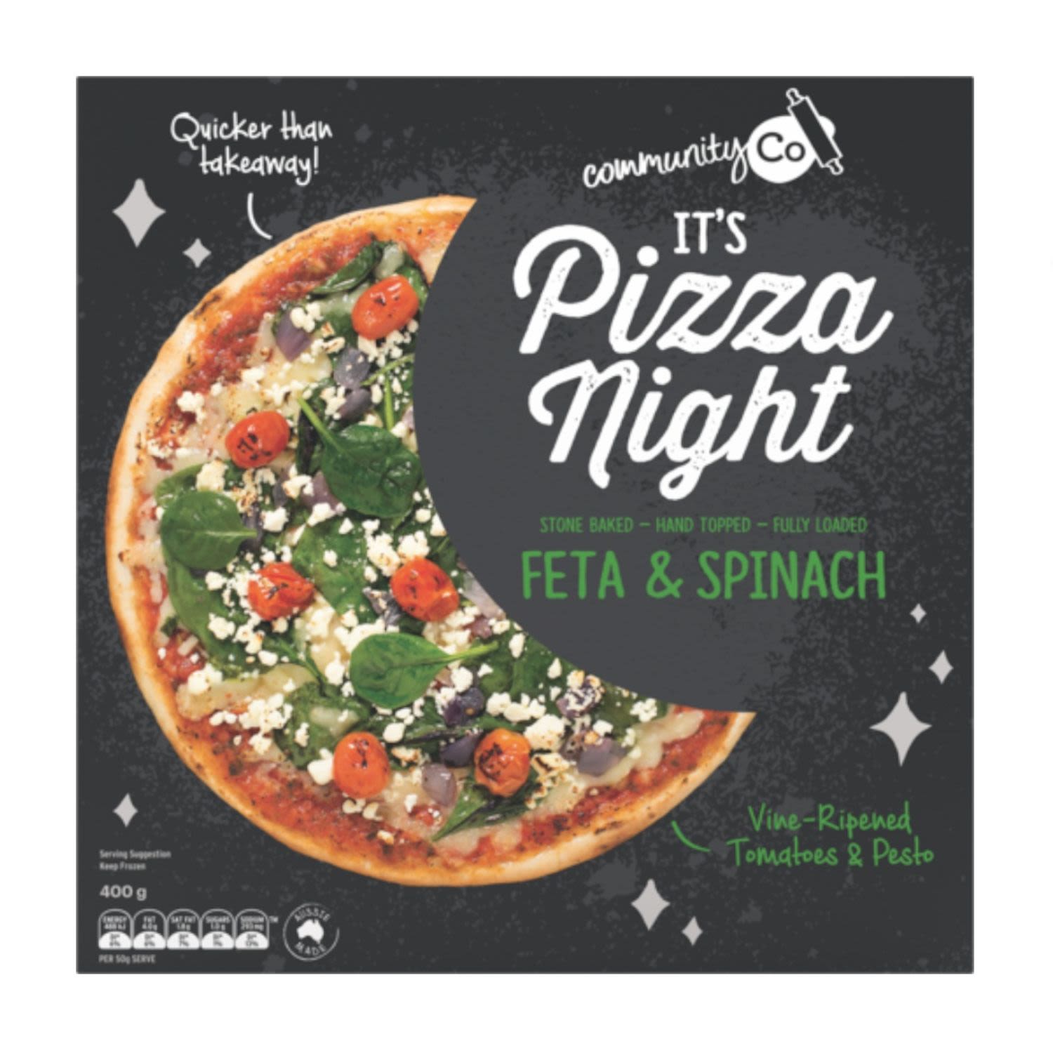 Community Co Spinach & Feta Pizza, 400 Gram