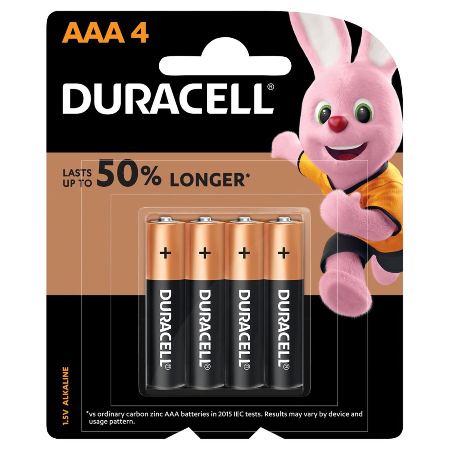 Duracell Coppertop AAA
1.5 Volt Batteries.
Duracell Coppertop AAA alkaline Batteries Last up to 50% longer*
*vs. ordinary carbon zinc AAA batteries in 2015 IEC tests. Results may vary by device and usage pattern.
<br /> <br />