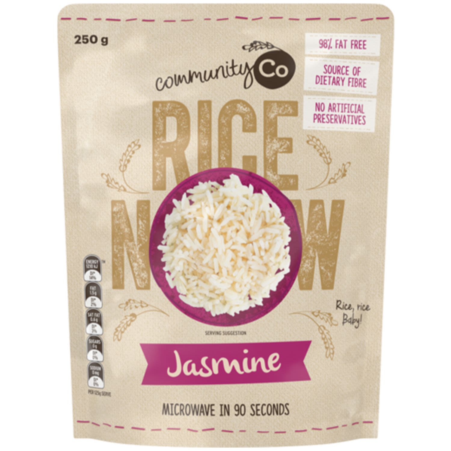 Community Co Jasmine Microwavable Rice, 250 Gram