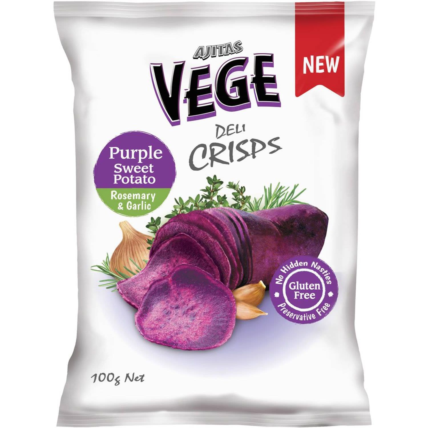 Ajitas Vege Deli Crisps Purple Sweet Potato, 100 Gram