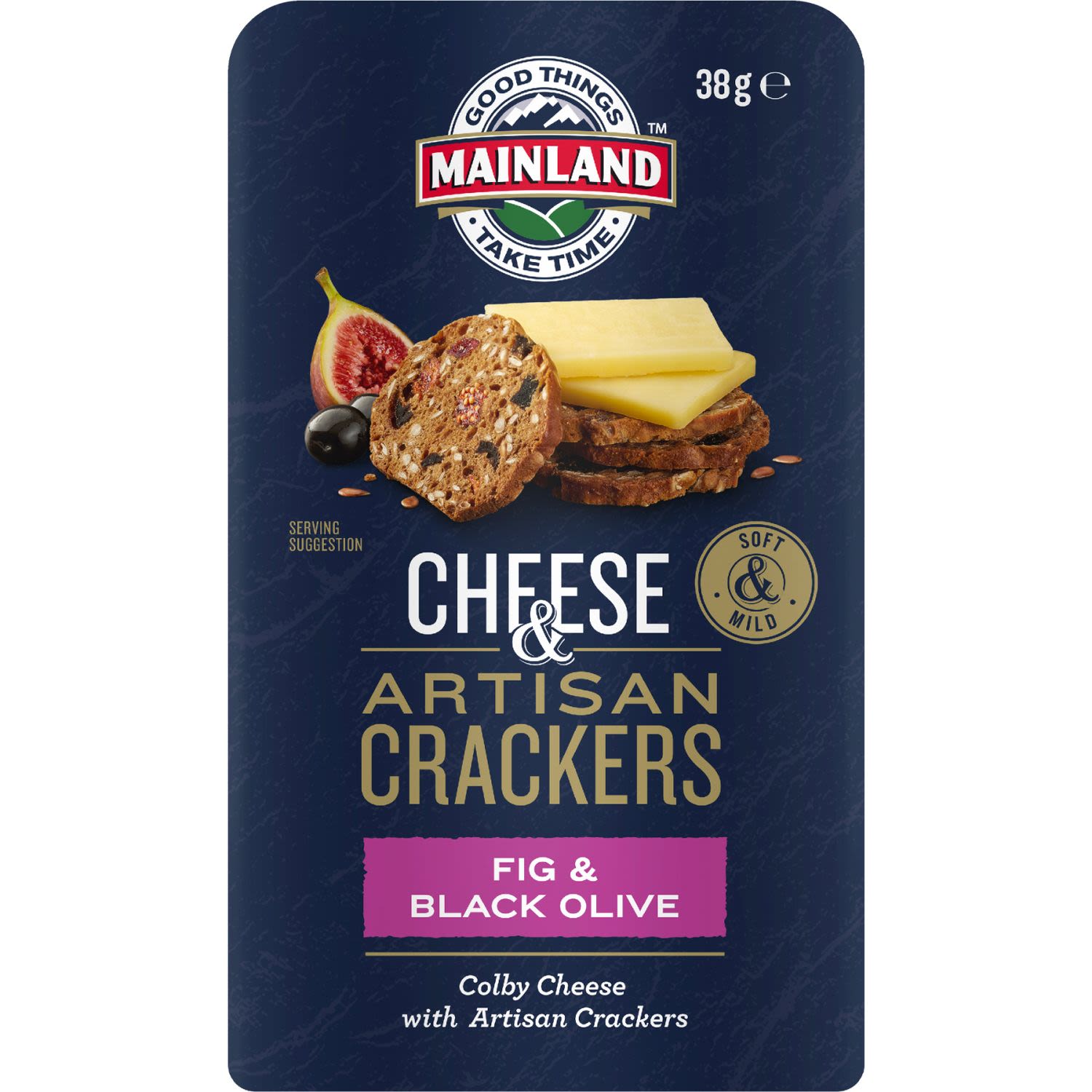 Mainland Cheese & Artisan Crackers Fig & Black Olive, 38 Gram