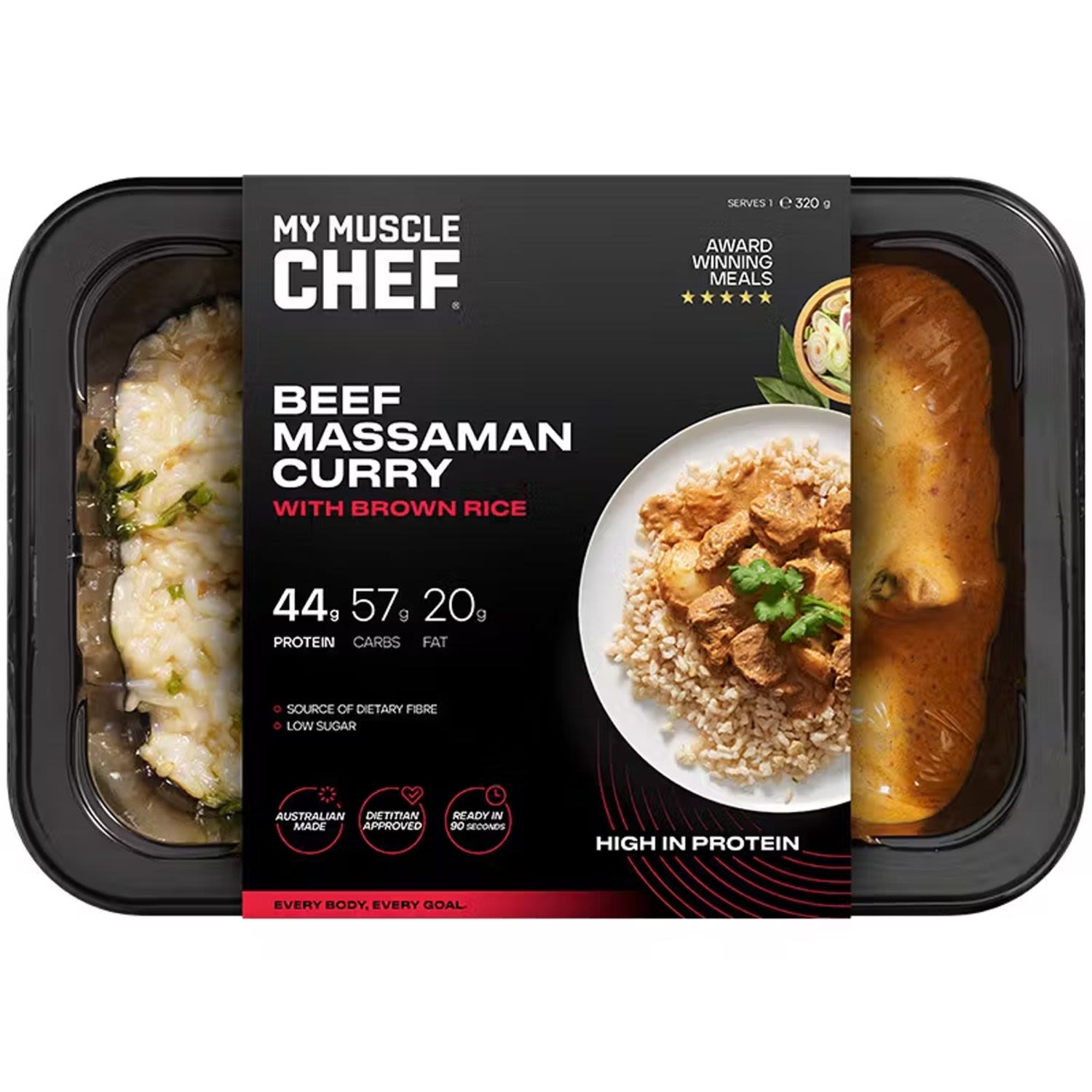 My Muscle Chef Beef Massaman Curry With Brown Rice, 340 Gram