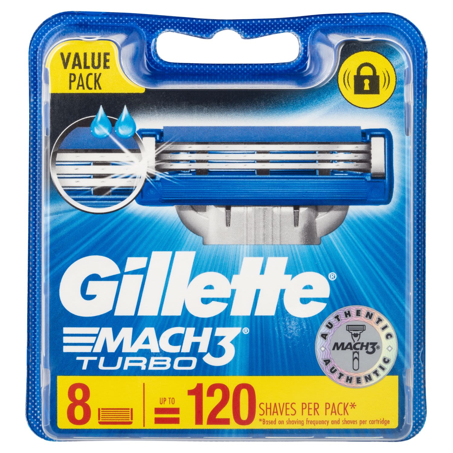 Gillette Mach3 Turbo Men’s Razor Blade Refills, 8 Each