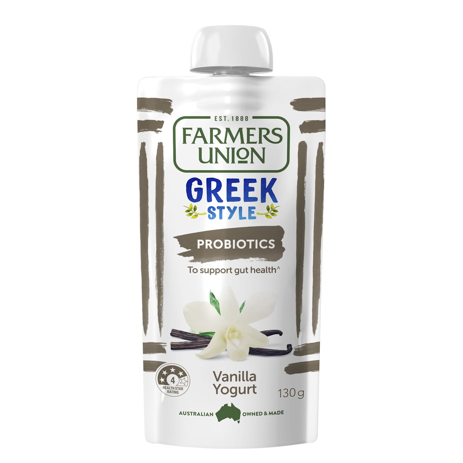 Farmers Union Greek Style Yogurt Vanilla Pouch