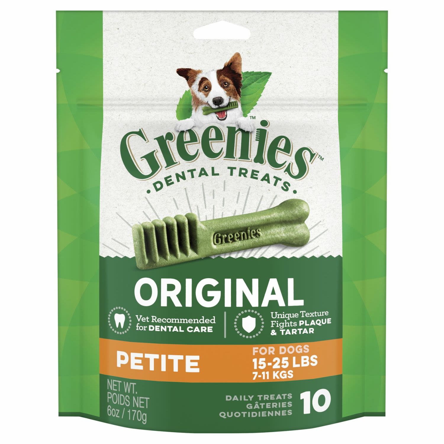 Greenies Original Petite Dental Dog Treat, 10 Each