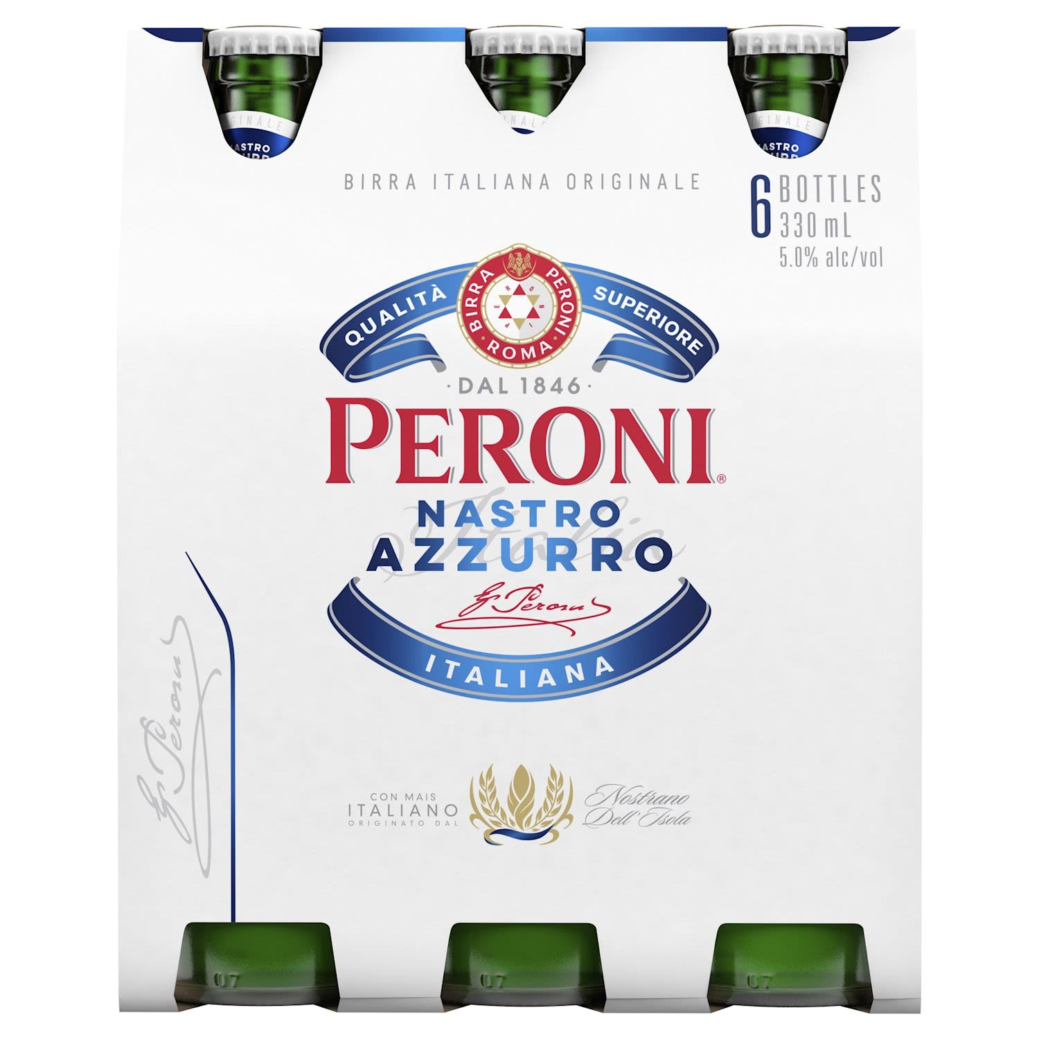Peroni Nastro Azzurro Bottle 330mL 6 Pack