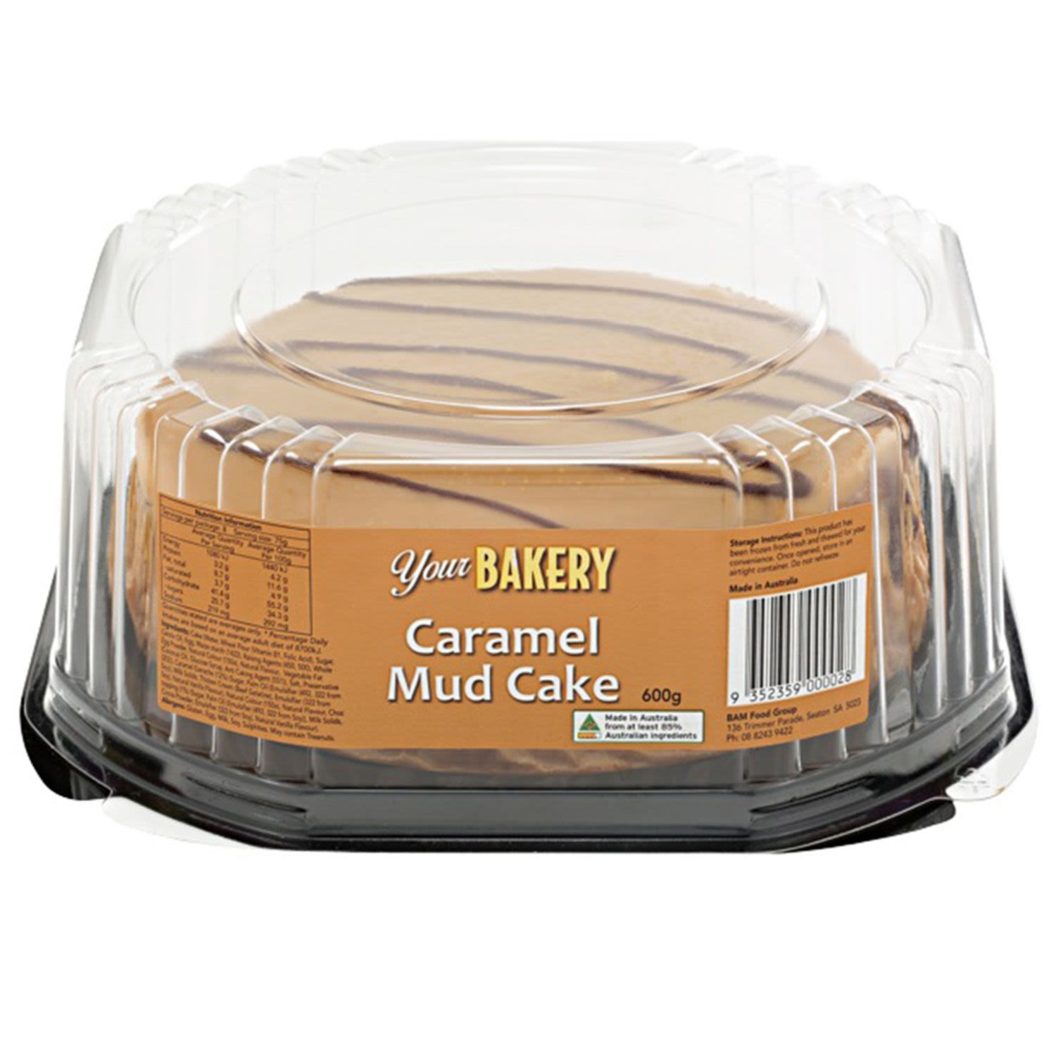 Your Bakery Caramel Mud Cake, 600 Gram