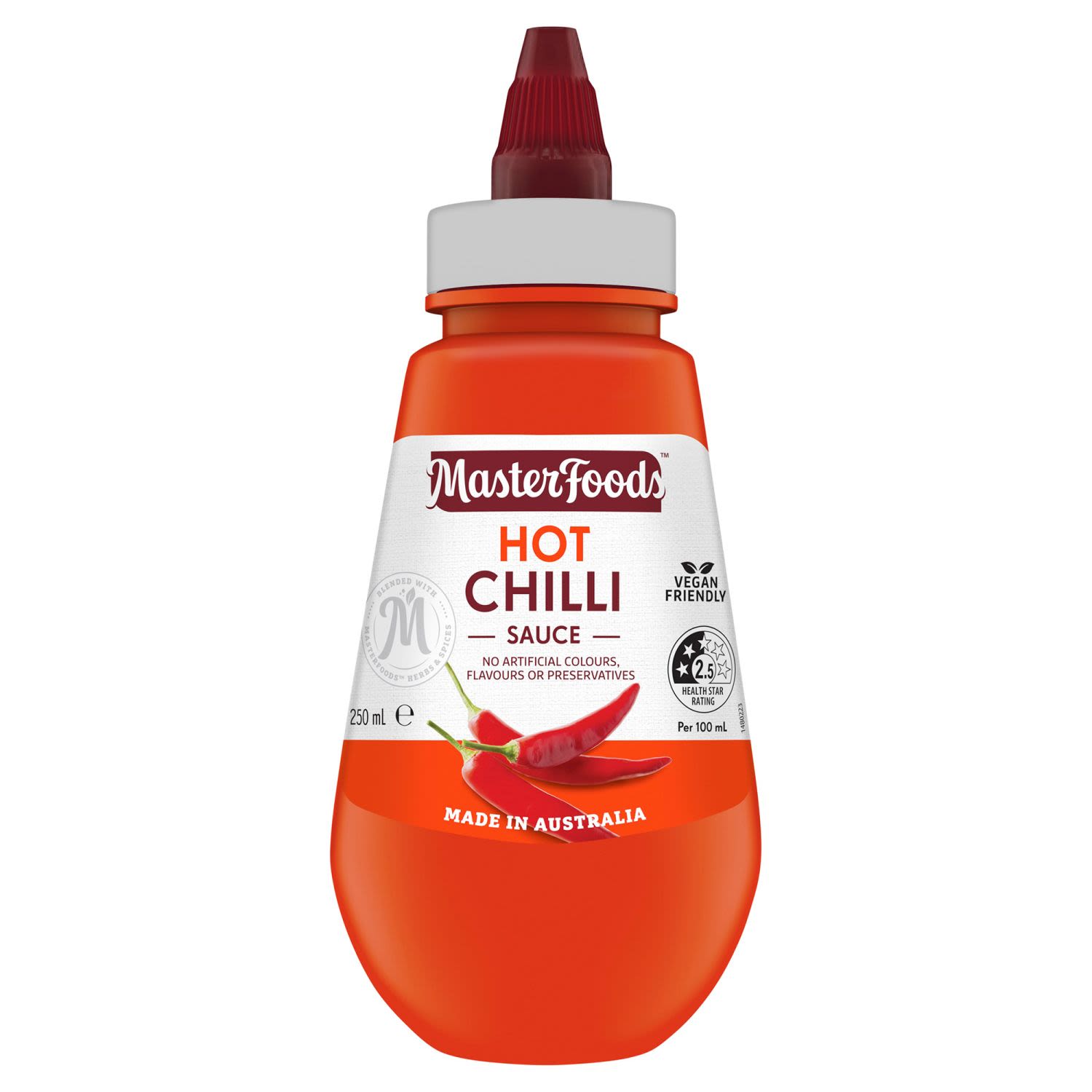 MasterFoods™ Squeezy Hot Chilli Sauce, 250 Millilitre