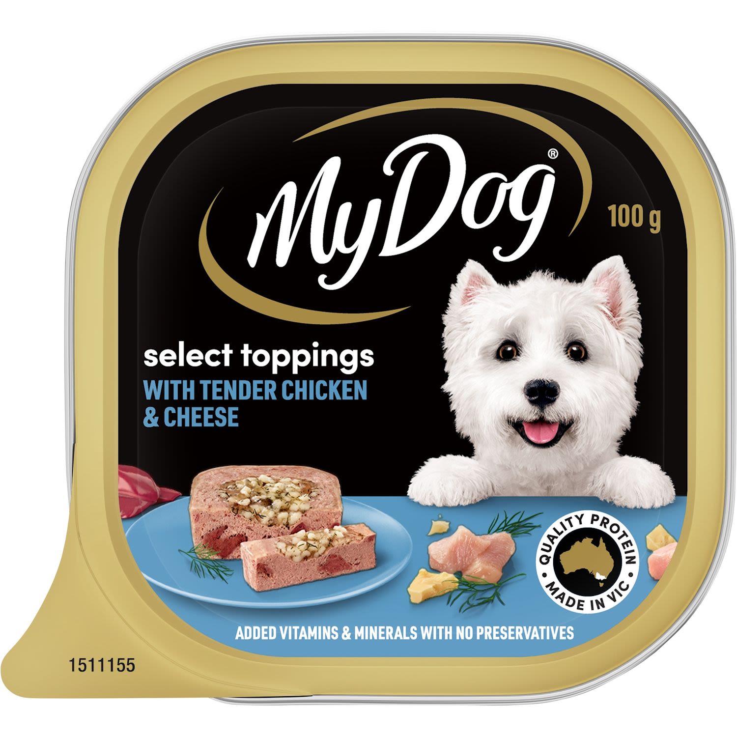 My Dog Chicken Supreme With Cheese & Toppings Wet Dog Food Tray