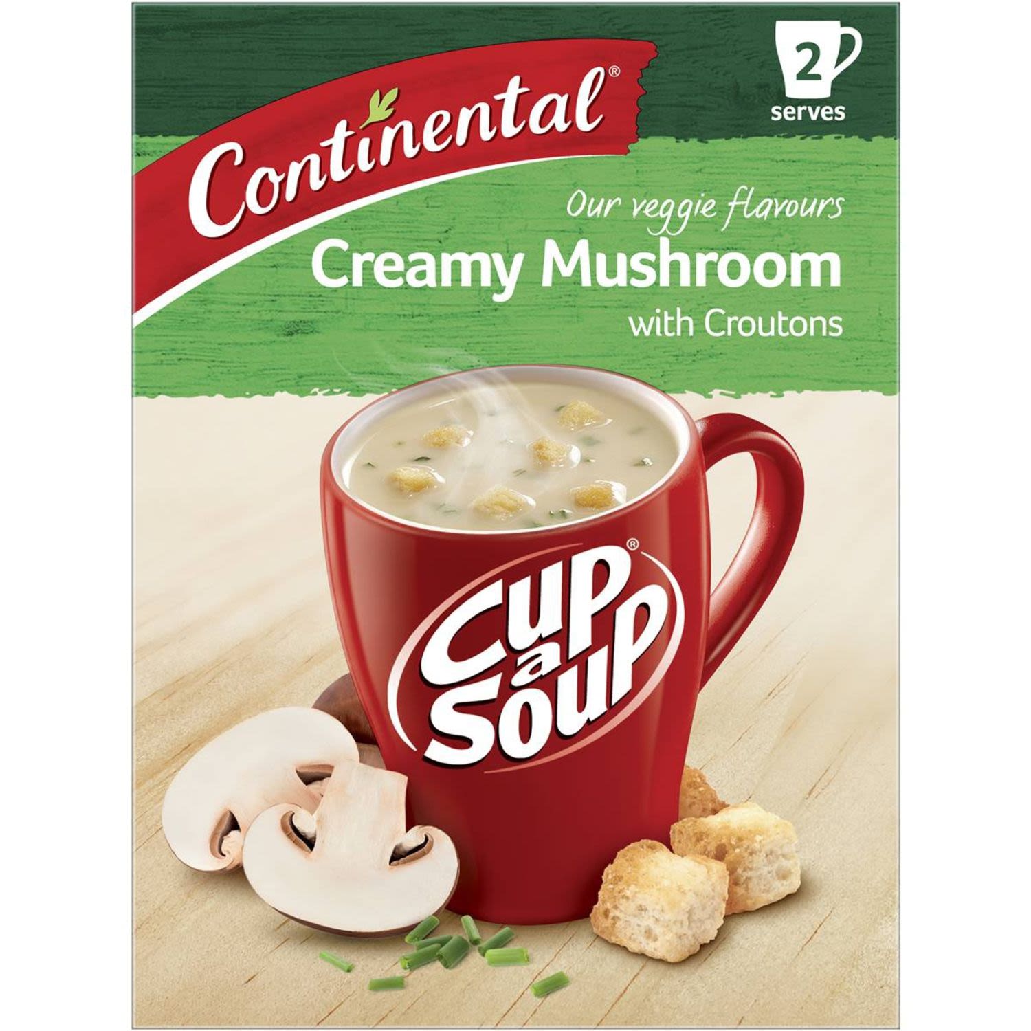 Continental Cup A Soup Creamy Mushroom With Croutons, 2 Each
