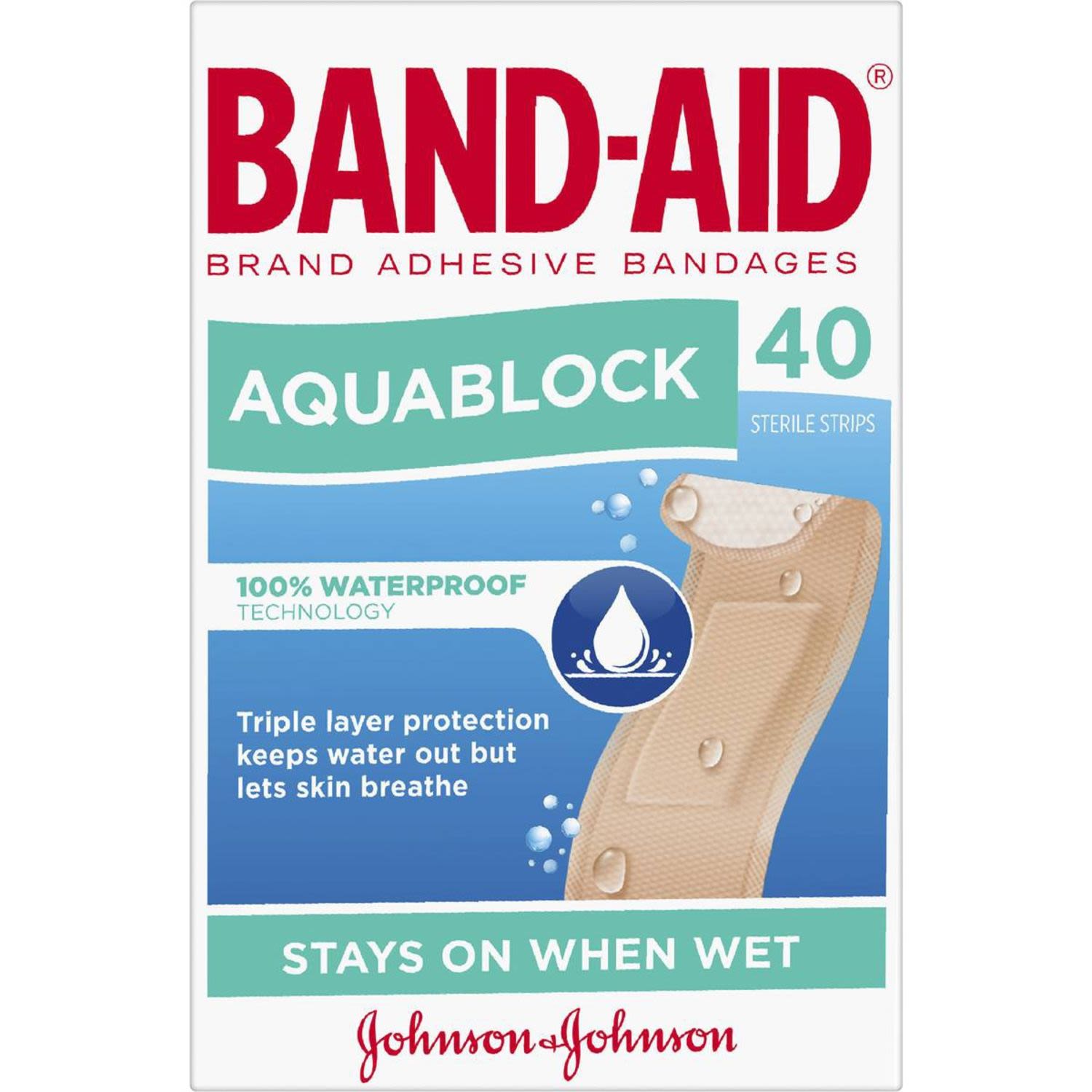Band Aid Aquablock Regular, 40 Each