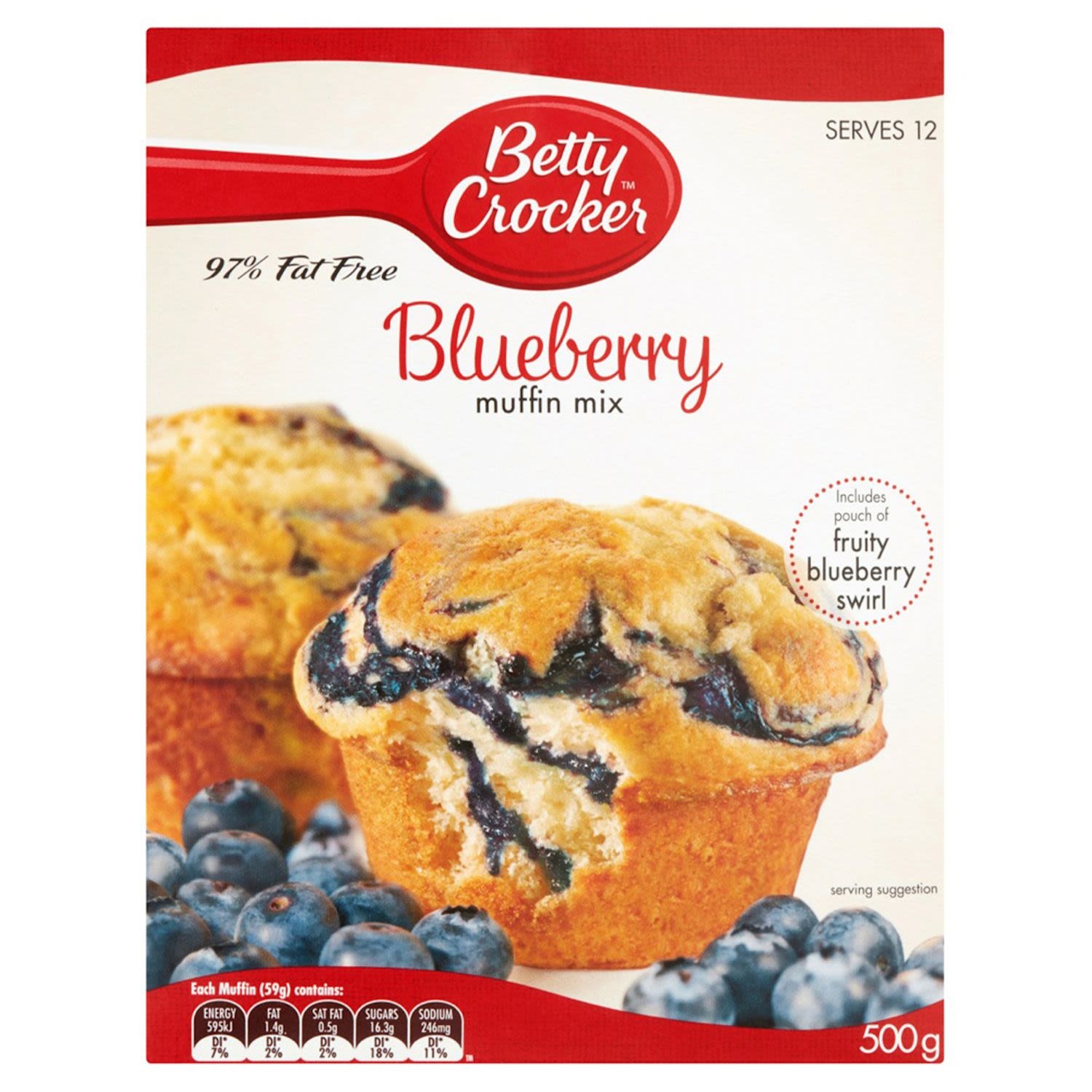 Betty Crocker 97% Fat Free Blueberry Muffin Mix, 500 Gram