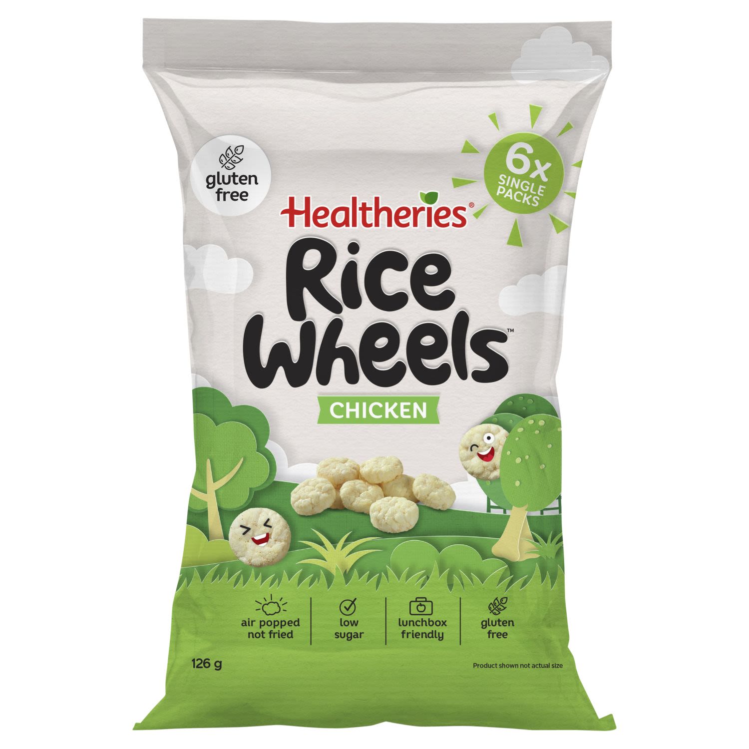 Healtheries Rice Wheels Chicken Flavour, 6 Each
