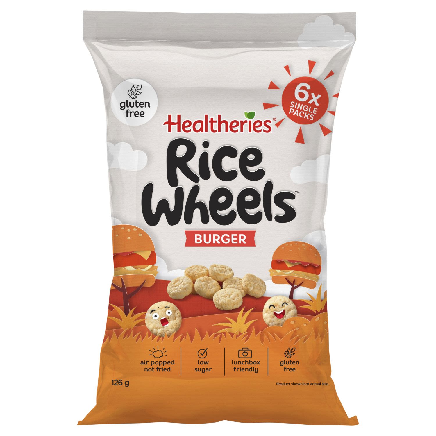 Healtheries Rice Wheels Burger Flavour, 126 Gram