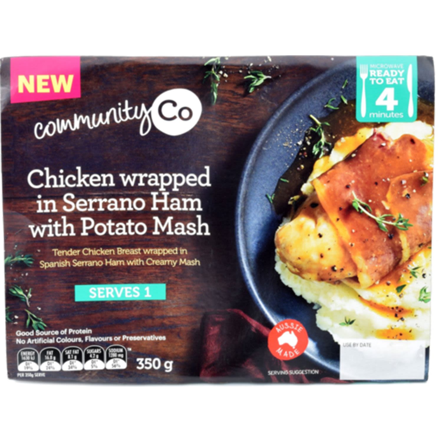 Community Co Chicken Wrapped in Serrano Ham with Potato Mash, 350 Gram