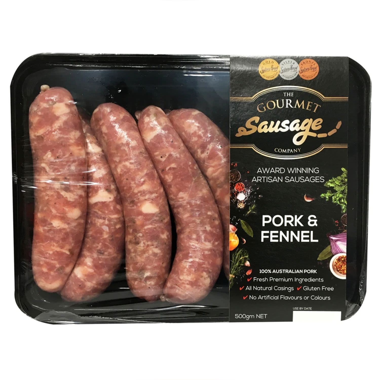 The Gourmet Sausage Company Pork & Fennel Sausages, 500 Gram