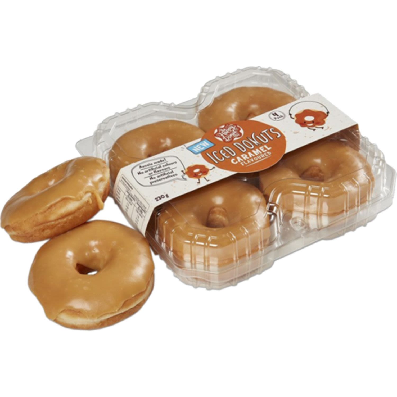 The Happy Donut Co Donut Caramel 4 Pack, 230 Gram