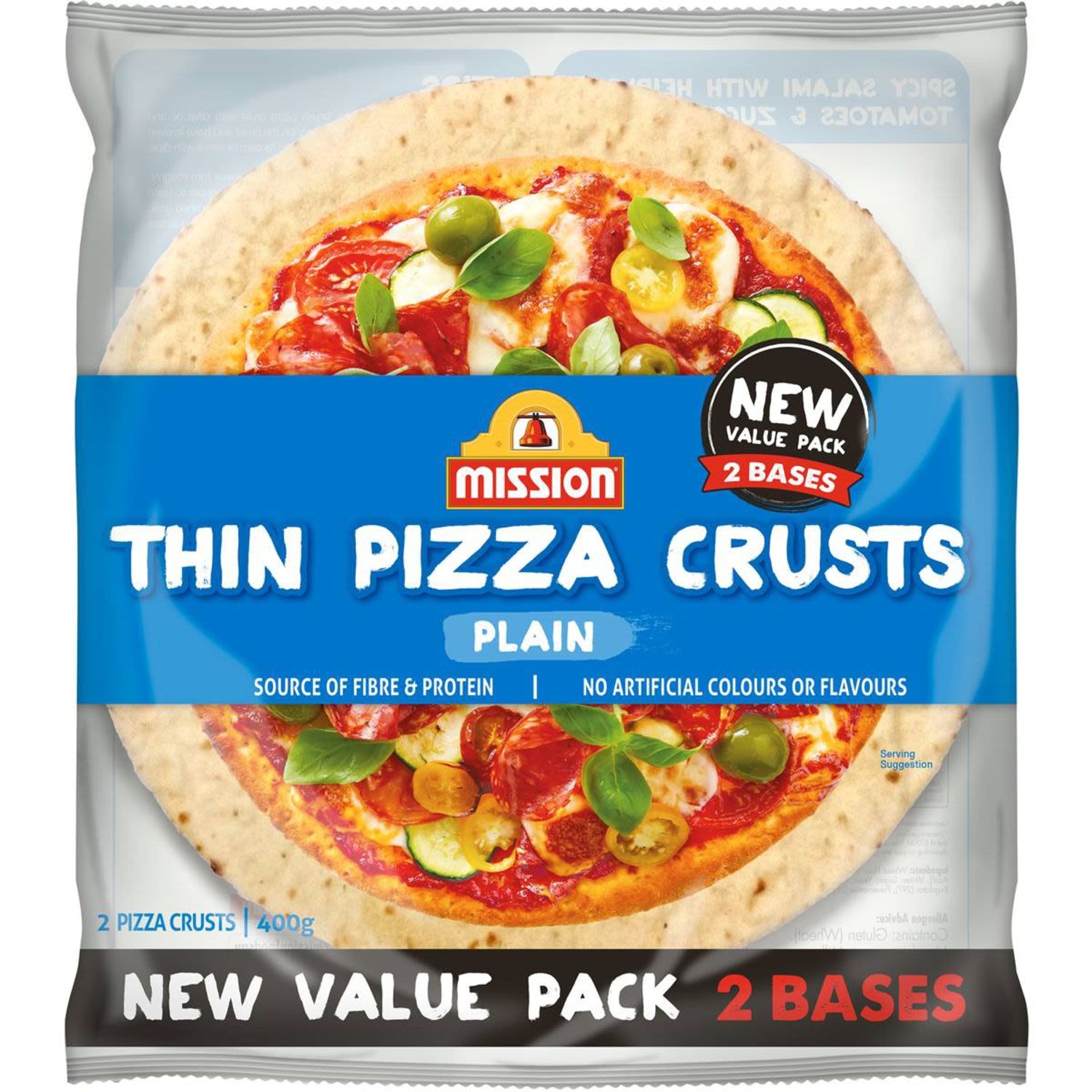 Mission Pizza Crust Plain, 2 Each