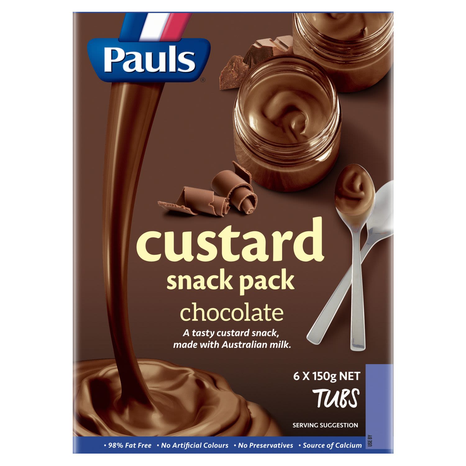 Pauls Custard Snack Pack Chocolate, 6 Each