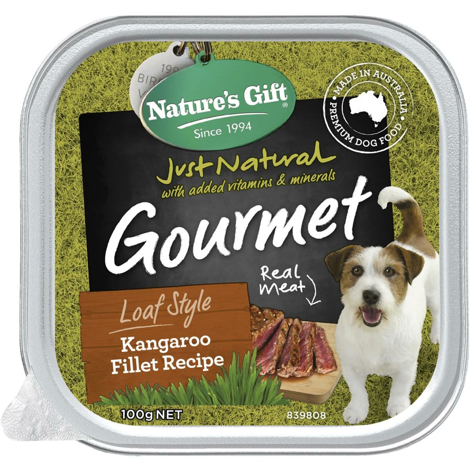 Nature's Gift Adult Dog Food Gourmet Loaf Style Kangaroo Fillet Recipe, 100 Gram