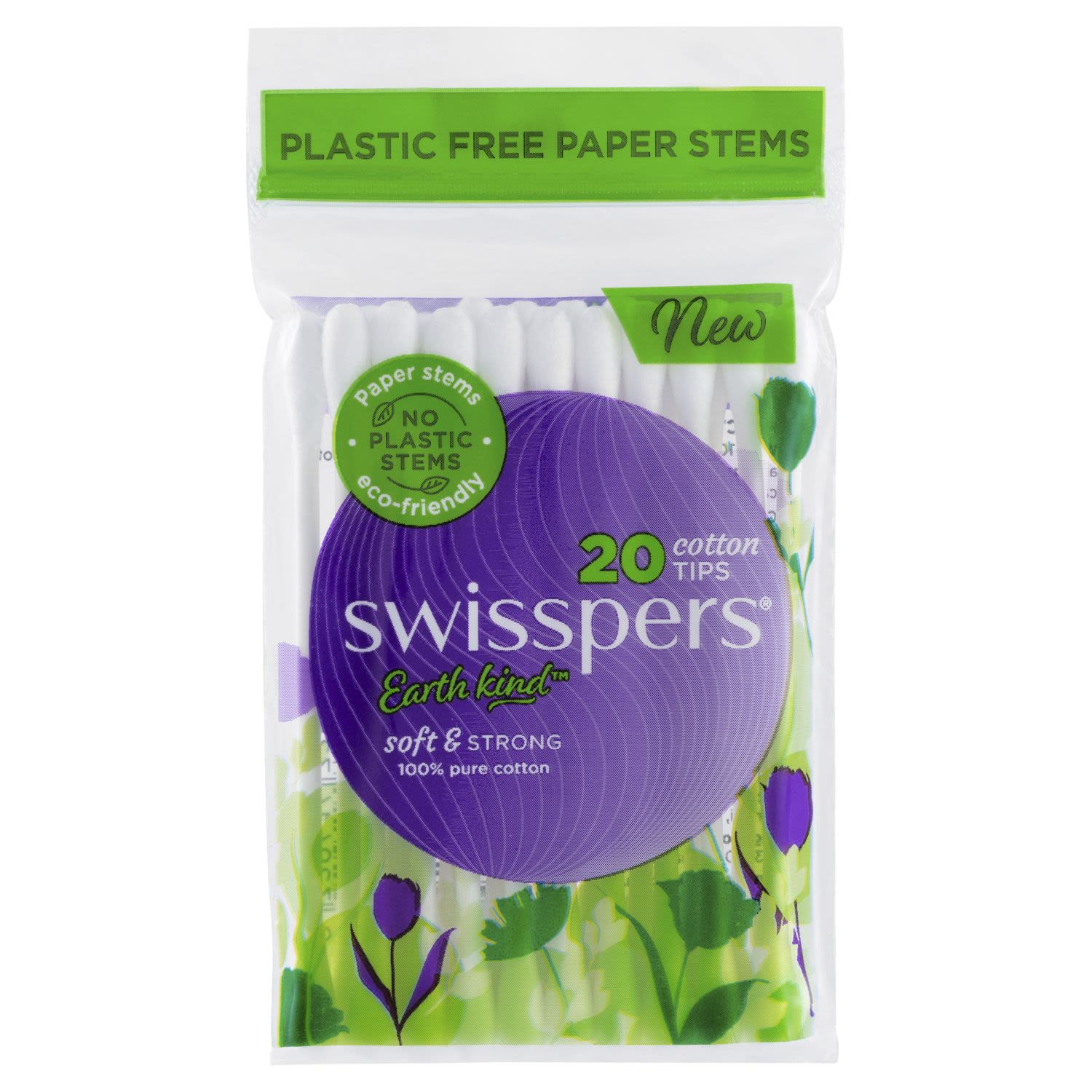 Swisspers Cotton Tips Paper Stems, 20 Each