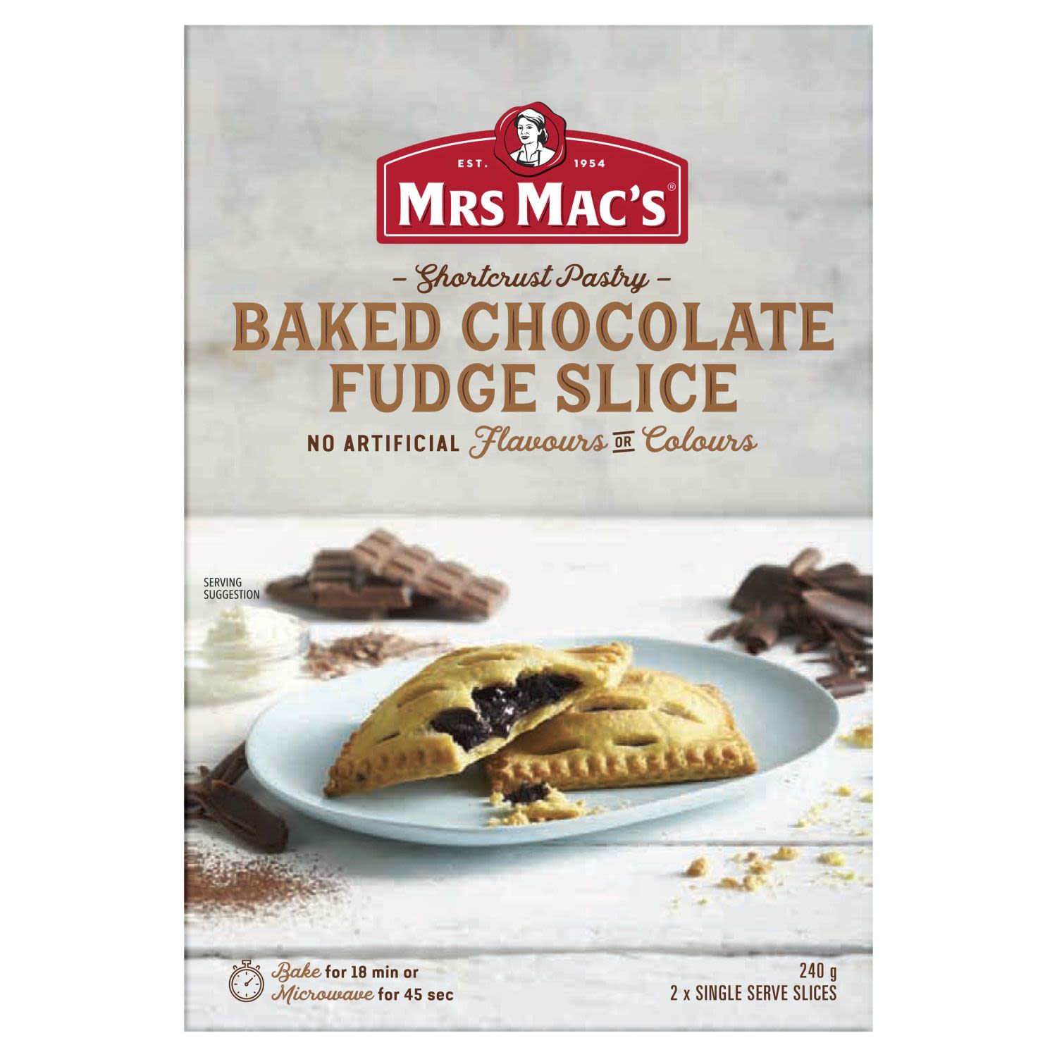 Mrs Mac's Baked Chocolate Fudge Slice, 2 Each