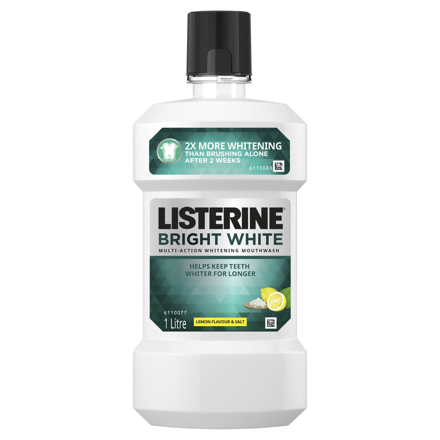 Listerine Bright White Multi-Action Whitening Mouthwash, 1 Litre