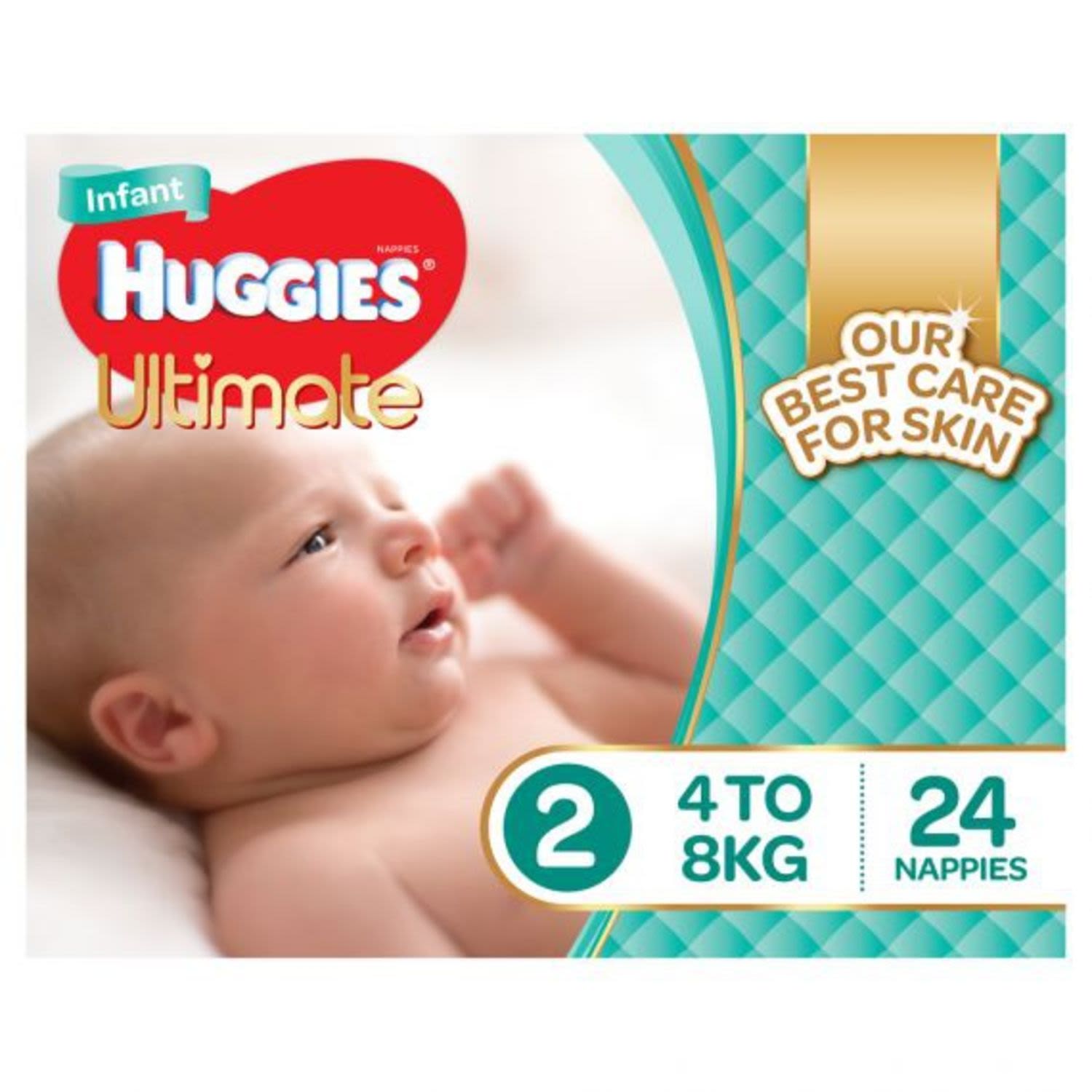 Huggies Infant Nappies Size 2 (4-8kg), 24 Each