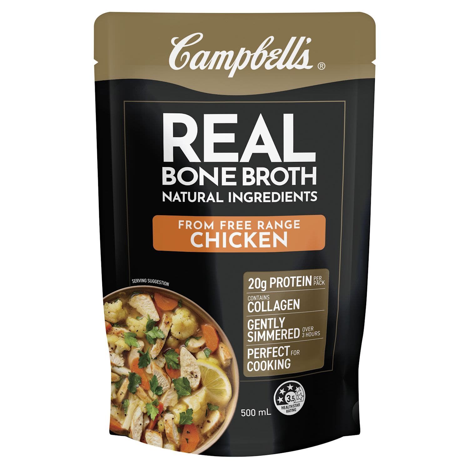 Campbells Bone Broth Stock Chicken Pouch